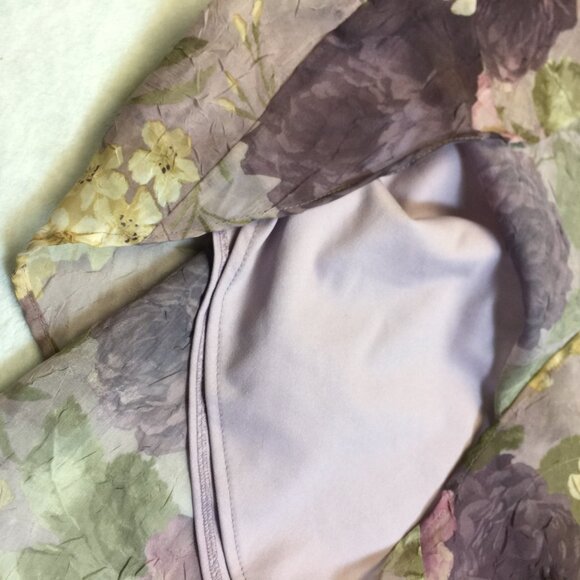 K Studio Midi A-line Dress Sz 14 Woman Purple Floral Cottage Romantic Sleeveless - Picture 14 of 14